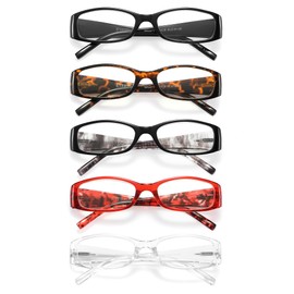 eyeezi 5PC Reading Glasses for Woman Blue Light Blocking Computer Readers for Men-Unbreakable Reading Glasses Spring Hinges Traditional Readers 2.0