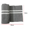 1pc Grey Ribbing Fabric Polyester Elastic Ribbed Cuffs White Stripes