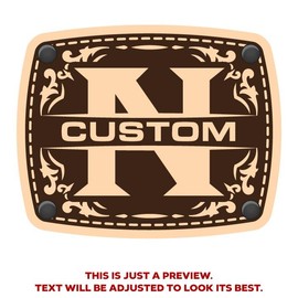 CityLocs Custom Initials Hat with Engraved Leather Patch - Letter: N, Hat Color: Black Snapback