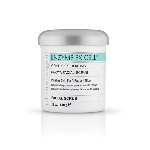 Pharmagel Enzyme Ex-Cell - Gentle Papaya Face Exfoliator Scrub for All Skin Types - 18 Ounces