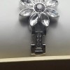 CHARTER CLUB SILVER-TONE CRYSTAL FLOWER LADIES QUARTZ WATCH 25 MM