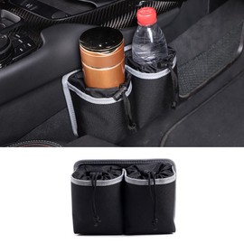 Daeiclru Car Water Cup Storage Bag Fit for Toy@ta Supra GR A90 A91 MK5 2019-2022, Passenger Side Storage Bag, Center Console Car Pocket Organizer Accessories (Grey)