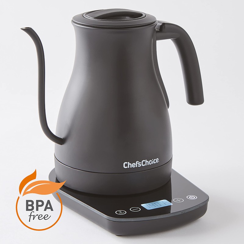 Chef'sChoice Electric Kettle Gooseneck Style Perfect for Pour-Overs Stainless Steel