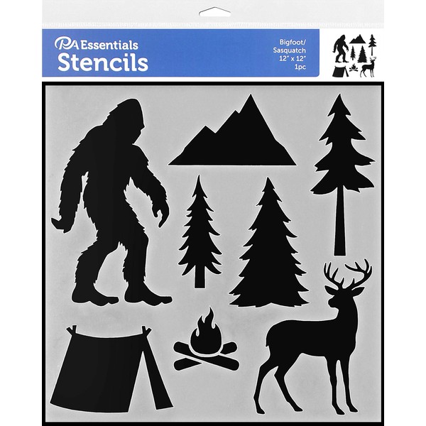 PA Essentials Bigfoot/Sasquatch Stencil 12"x 12", Frosted