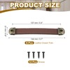 PATIKIL 5.6" Leather Drawer Pulls with Iron Sheet, 6 Pcs