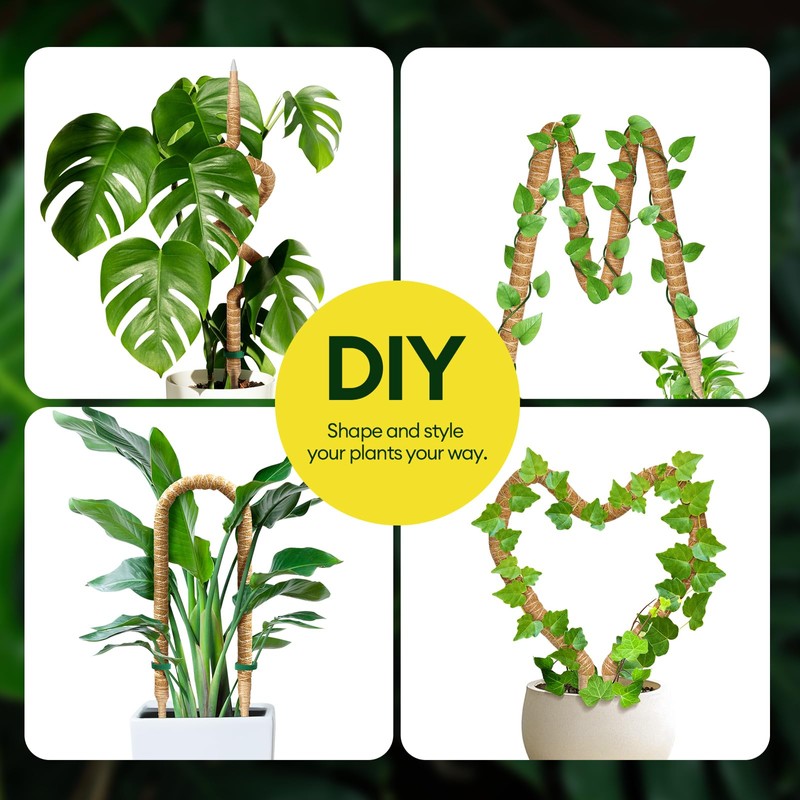 Maygrove 3-Pack 28” Bendable Moss Pole Monstera Plant Support for