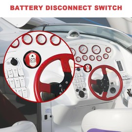 Cotonlake Marine Battery Disconnect Switch 12V-48V 50A Master Cut Shut Off Isolator Switch for Marine Boat RV ATV Car Utv Vehicle, Max 50V DC 50A Cont 75A Power Battery Switches (On-Off-Out)