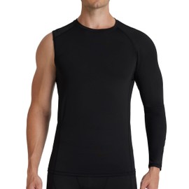 RIKUAOU Mens One Arm Sleeve Compression Shirts 1/2 Long Sleeve Athletic Base Layer Undershirt Basketball Workout Top
