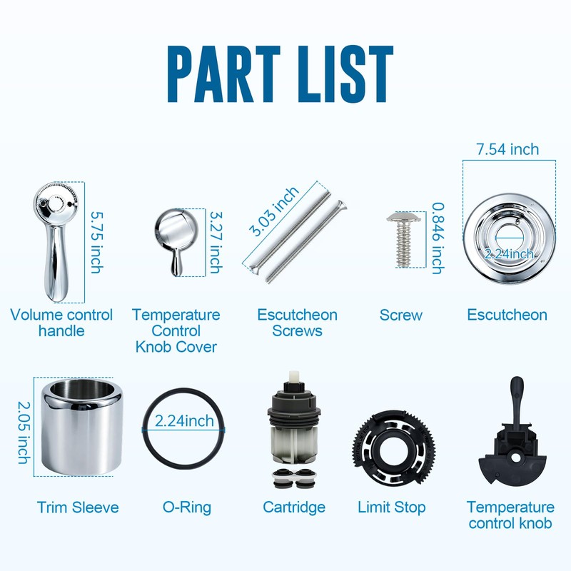 Shower Trim Kit Compatible with Delta Lahara 17 Series, T17038-CH