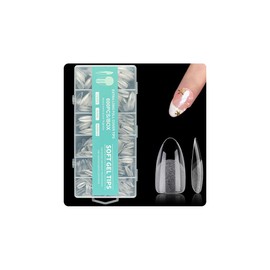 TTPSRY Pack of 600 Transparent Nail Tips, Ultra Short, No Filing Necessary, Super Thin, Invisible, Perfect for DIY Manicure, Salon, Women, Girls