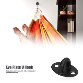 Gsycle Ceiling Hooks Stainless Steel 10 Pieces Eye Plate Black Ceiling Hook Ceiling Mounting Hook Eye Hook Screw Ceiling Hooks for Hanging Plants