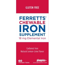 Ferretts Chewable iron supplement (18mg Elemental Iron), 60 tablets