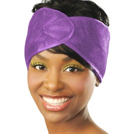 DONNA Extra Large Mesh Wrap 1pc HEADBAND, Silk Wraps, Mesh Wrap for Women’s Hair for Face Wash, Makeup Hair Accessories Headbands Mesh Wrap, 1PC PURPLE COLOR