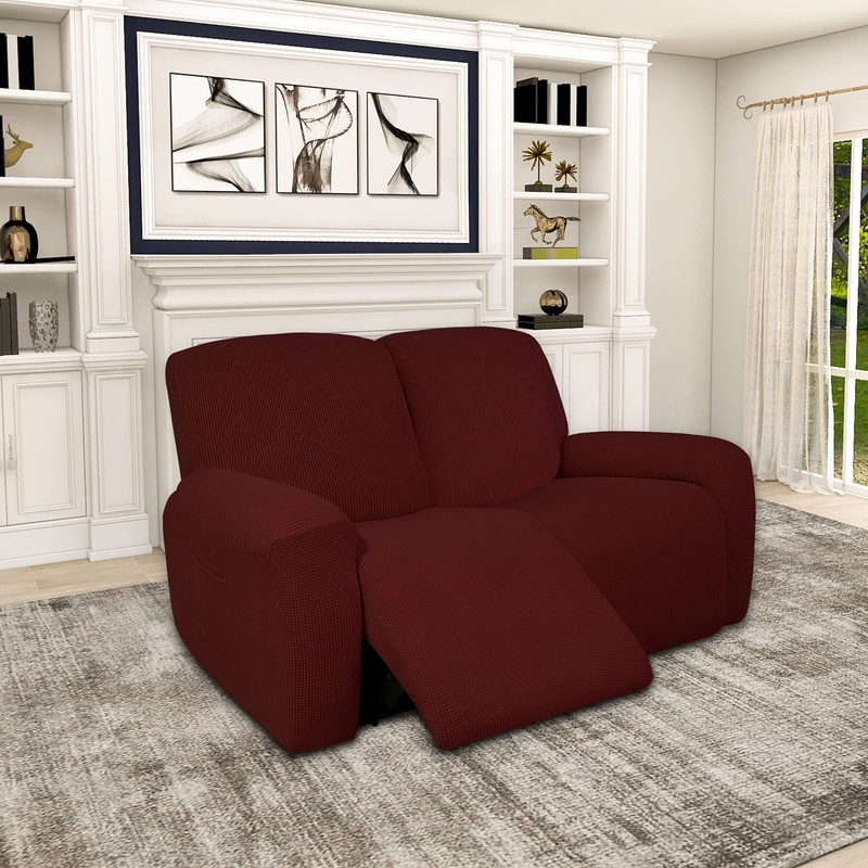 Easy-Going 100% Dual Waterproof Recliner Loveseat Cover, 6-Pieces Stretch Relining