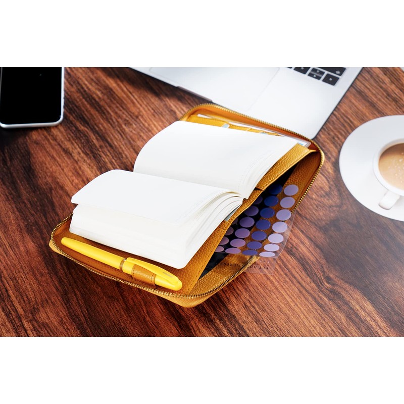 Moterm Zippered Leather Cover for A6-Notebooks - Fits Hobonichi Original,