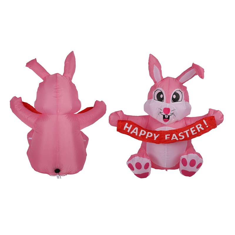 4.9ft Easter Inflatable Bunny Happy Easter Bunny Decoration Outdoor Blow