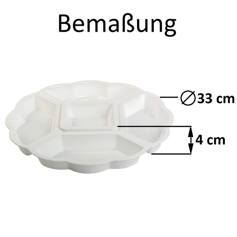 Gariella 2 x Serving Plates, Snack Bowls, Plastic, Appetizer Divider,