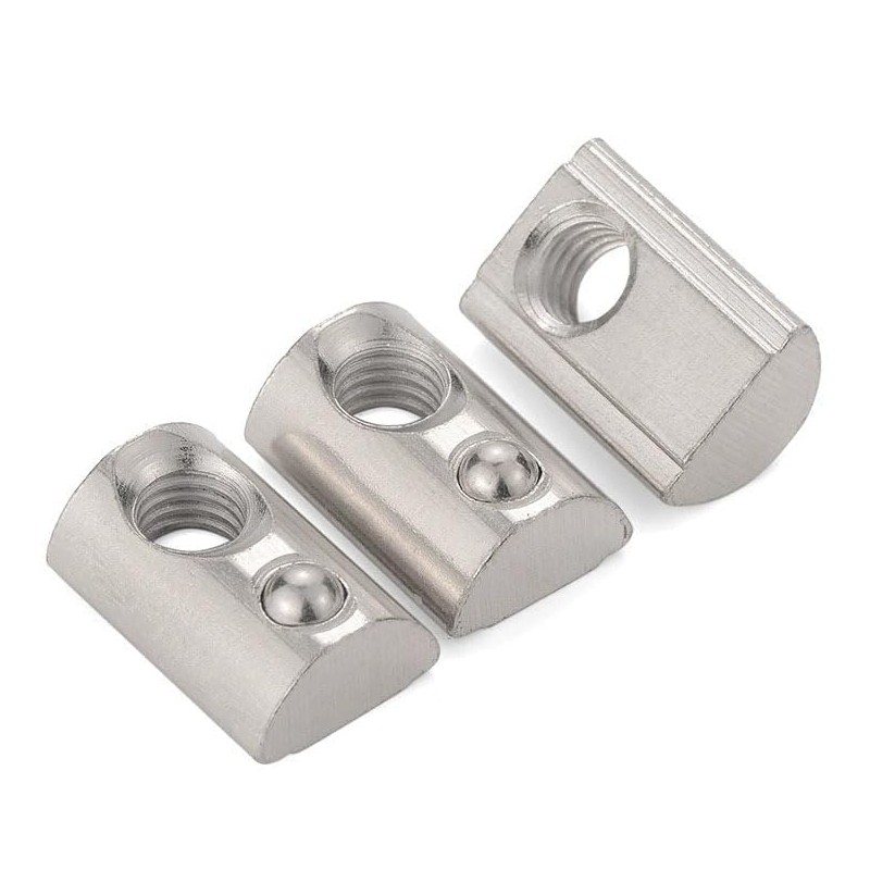 10 Pcs Silver 1/4-20 Steel Roll in T-nut with Ball