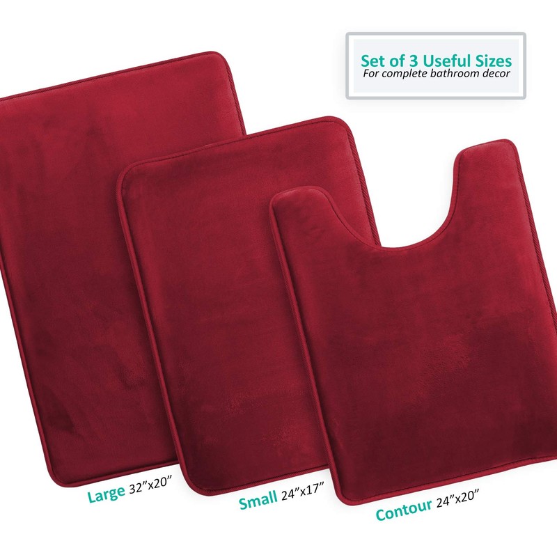 Clara Clark Bathroom Rugs, Velvet Memory Foam Bath Mat -