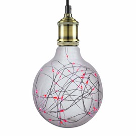 Sunlite 81184 G40 Globe Bulb, LED Fairy-Lights Inside, 1.5 Watts, Medium (E26) Base, Non Dimmable, Party Decoration, Holiday Lighting, String Light, Red, 1 Count