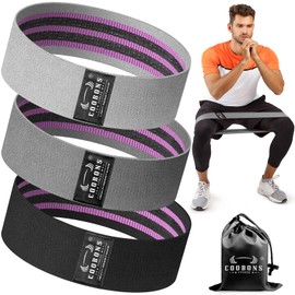 Fabric Resistance Bands for Working Out - Exercise Bands for Women and Men, Booty Bands for Legs and Butt, Yoga, Pilates, Rehab, Fitness and Home Workout