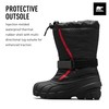 SOREL Children's Flurry Boot - Black, Bright Red - 2