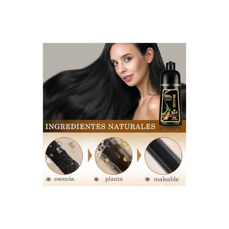 Shampoo Cubre Canas Tinte Instantáneo 3 en 1 Brillo Suavidad