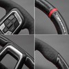 MEWANT Steering Wheel Cover for Ford Mustang 2024 Hand-Stitched Leather