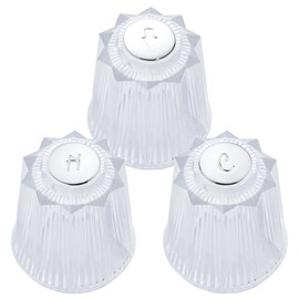 ZephyrJazz Bathtub and Shower 3 Piece Windsor Replacement Handles for Price Pfister Systems, 12 Point Broach,3 Piece Set of Hot, Cold, Diverter, Clear Acrylic