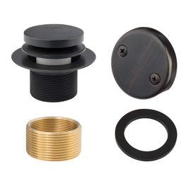 Artiwell Tip-Toe Bathtub Drains Trim Set with Two-Hole Overflow Faceplate, Replacement Bath Drain Trim Kit with 2-Hole Overflow Faceplate and Universal Fine/Coarse Thread (OIL RUBBED BRONZE)
