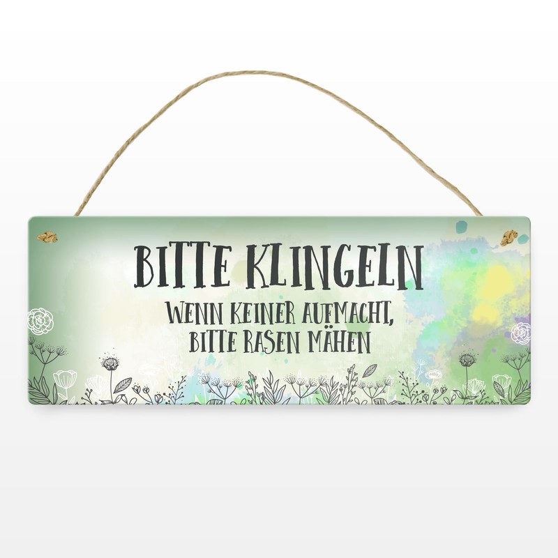 Metal Sign with German Text "Bitte klingeln - Wenn keiner