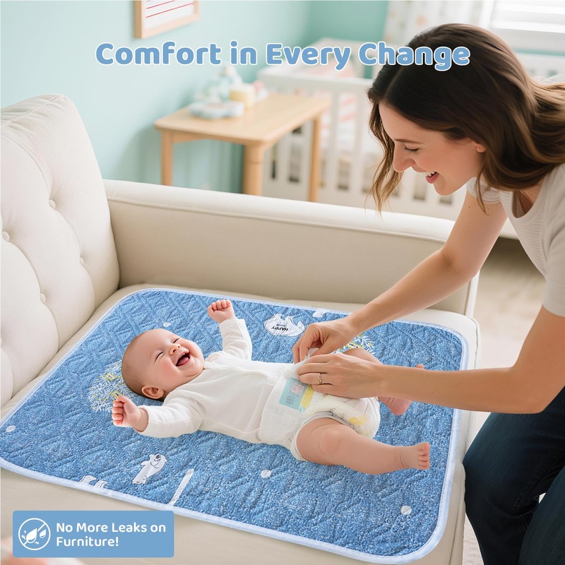 Diaper Changing Pads for Baby, Portable Change Mat, 3Layers Waterproof