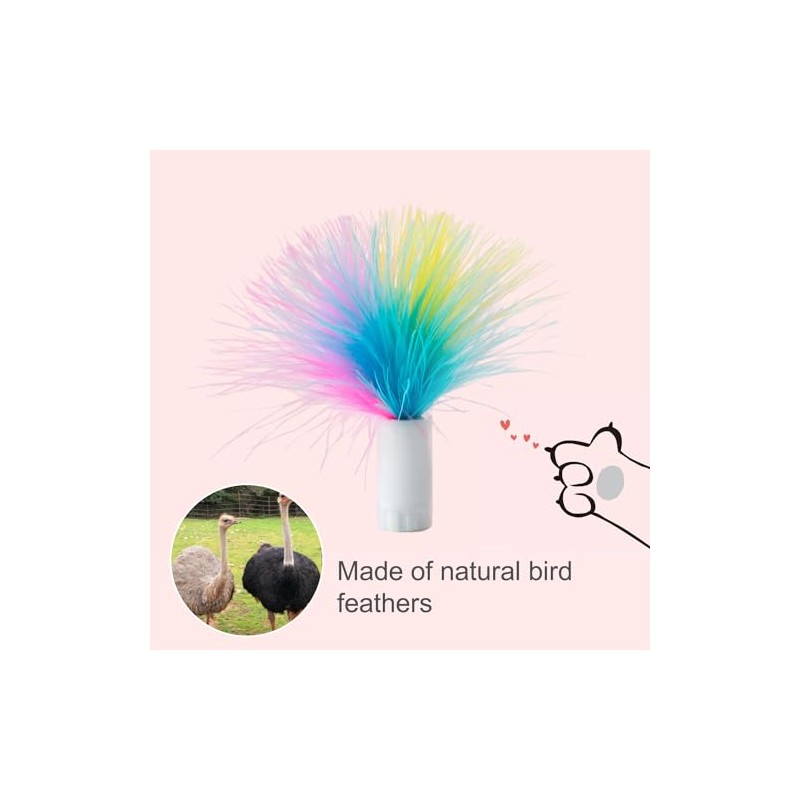 ORSDA 12Pcs Interchangeable Attachments Cat Feather Toys Replaceable Feathers and