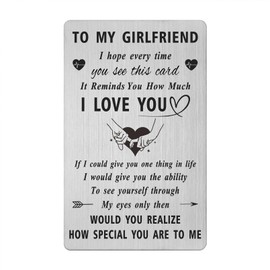Gezxin Cute Gifts for Girlfriend from Boyfriend- Meaningful Girlfriend Birthday Anniversary Wallet Card- I Love My Girlfriend Long Distance Valentine Mother's Day Christmas Xmas Presents Ideas