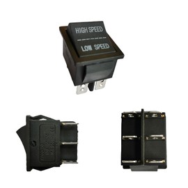 2 PCS 6V 12V High Low Speed Switch for Kids Ride On Toy Car Electric Replacement Parts Children's Wheels for Kids Powered Momentary Rocker Switch DPDT Car Boat Black KCD2 Accessories