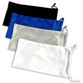 Tienyuu 4-Pack Microfiber Pouches for Sunglasses, Glasses, and Gadgets – Soft Cleaning and Storage Bags with Drawstring Closure