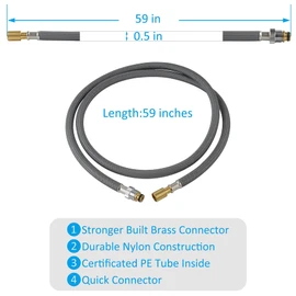 RP50390 Kitchen Faucet Hose Replacement Compatible with Delta DST Faucets, Pull-Down Faucet Spray Hose Replace to RP50390 RP62057 RP74608, 59inches
