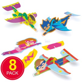 Baker Ross AF534 Star Hero Gliders (Pack of 8) For Kids Party Bag Fillers and Toys