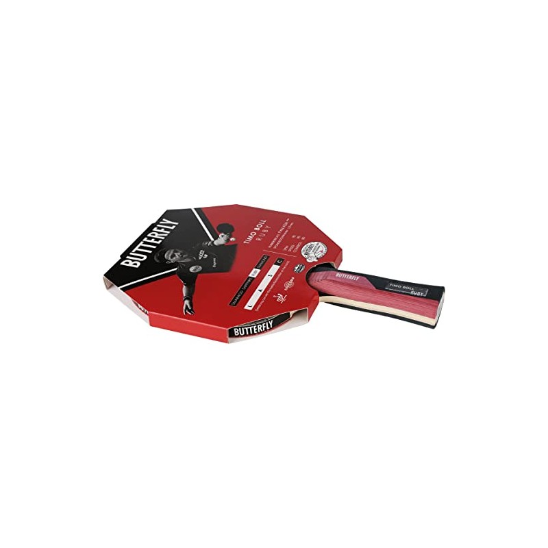 Butterfly Timo Boll Ruby Table Tennis Bat, Red / Black