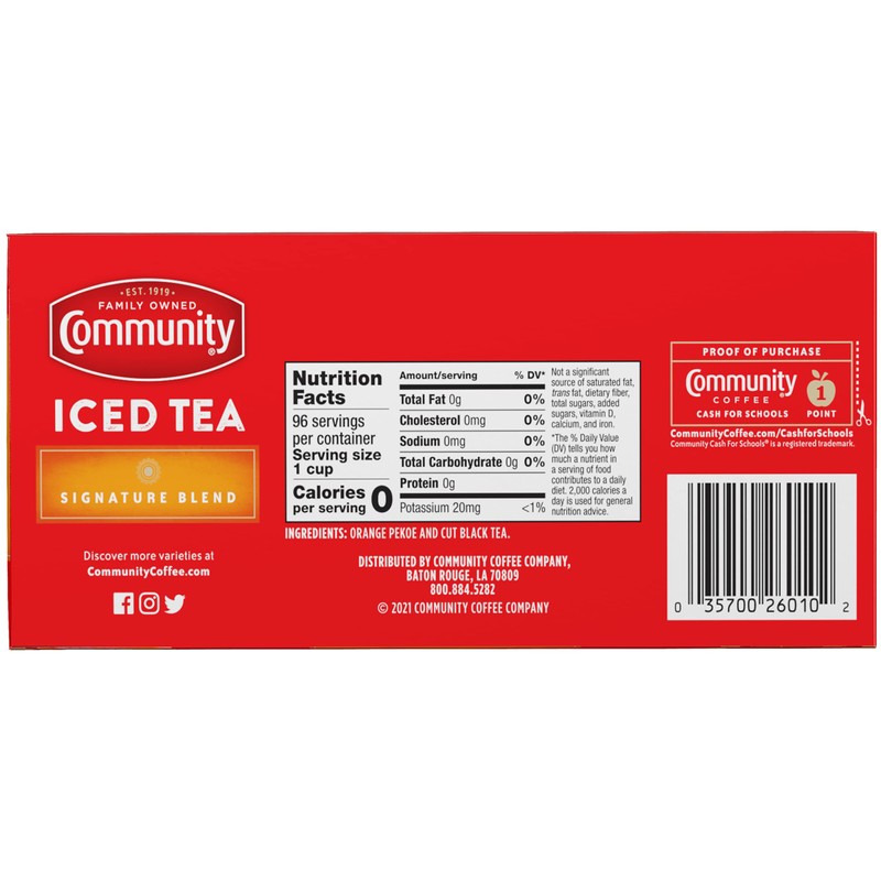 Community Coffee Signature Iced Tea, 288 Family Size Tea Bags,