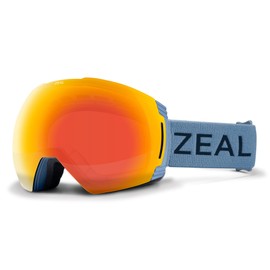 Zeal Optics Cloudfall XL Ski & Snowboard Goggle for Men & Women w/Interchangeable Bonus Lens, OTG, Anti-Fog, Blue Steel/Phoenix Mirror