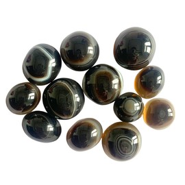 crystalmiracle Natural Black Sulemani Hakik Eye Single Cabochon Crystal Healing Reiki Feng Shui Gift Wellness Handcrafted