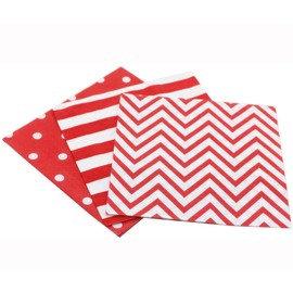 Red Paper Napkins, Decorative and Biodegradable Napkins for Party Events 60count, folded 6.5” x 6.5”, unfolded 13” x 13”