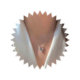 Inateannal Vintage Moonstone Moon Pendant Necklace Rhinestone Crescent Moon Choker Necklace Silver Moonstone Crescent Necklace Cz Circle Chain Earrings Jewelry for Women and Girls