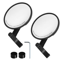 1 Pair Motorcycle Mirrors 360° Adjustable Handlebar Mirrors Compatible with Motorcycles, ATVs, Scooters and Mopeds