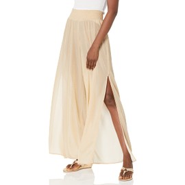 Ramy Brook Women's Standard Sparkle Athena Wide Leg Pant, Soft Gold