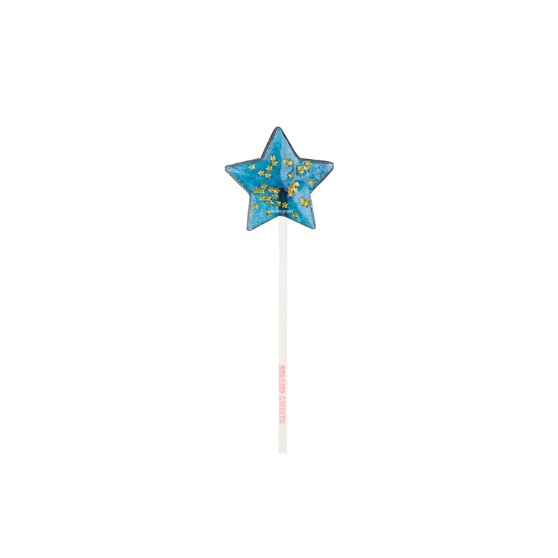 Sparko Sweets Sparkly Navy Star Lollipops, Blue Raspberry Flavor, 2"