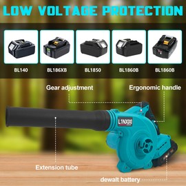 L1NXIXI Cordless Leaf Blower for Makita 18V Battery,Electric Jobsite Air Blower with Brushless Motor,6 Variable Speed Up to 180MPH,2-in-1 Handle Electric Blower and Vacuum Cleaner(Only Tools)