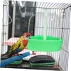 GANAZONO Multifunction Bird Bath Cage with Hole Covered Water Feeder