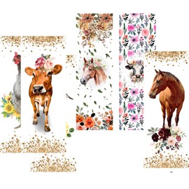 Farm Animal Pens 8PC Chicken Pig Horse Gel Ink Pen Fine Point Smooth Writing Black Set Kawaii School Office Stationery Supplies Fun Cow Print Bulk Gifts for Women Kids Teachers Birthday Party Favors